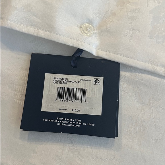 Ralph Lauren Bethany Jacquard queen Xtra Deep Fitted Sheet  Organic NEW